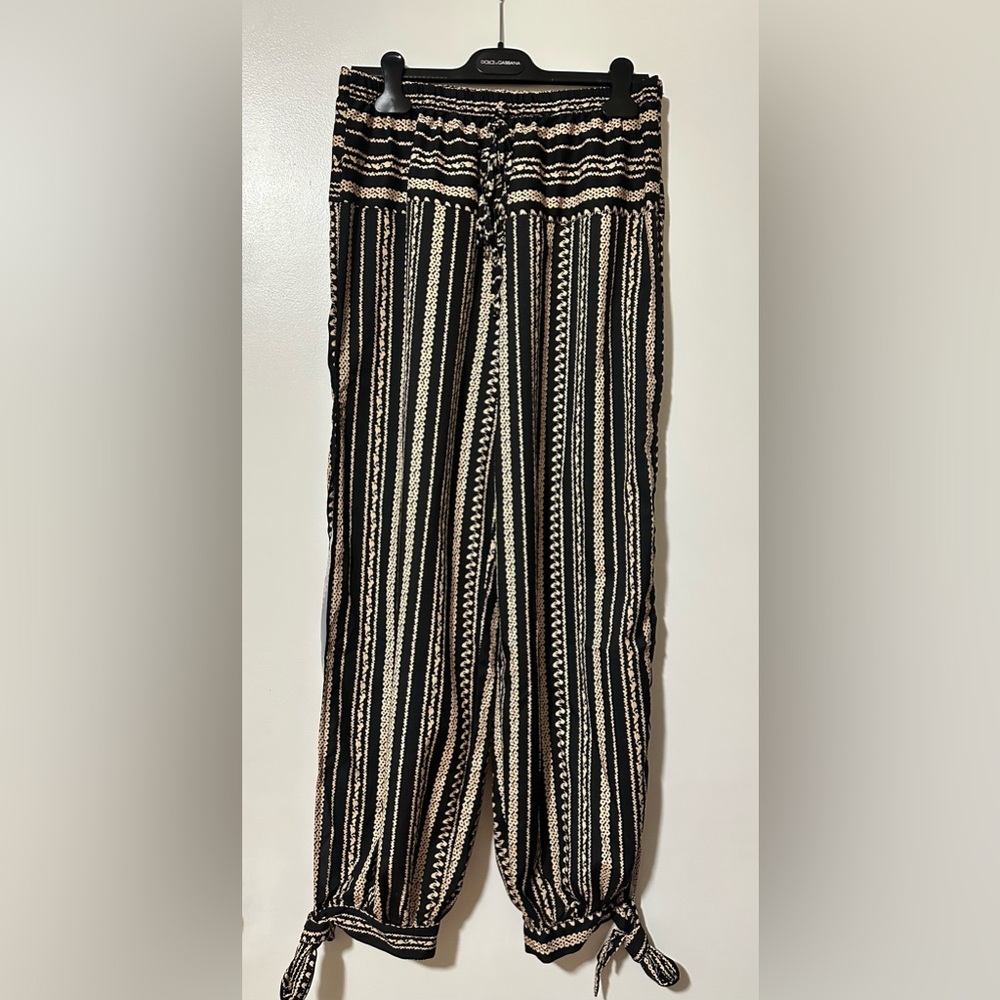 Striped Black and White Women's Pants